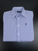 Koszula damska Polo Ralph Lauren S slim stretch niebiesko białe paski 