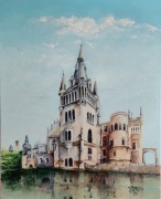 Olej na płótnie o wym. 40/50 cm Pałac w Kopice