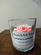 Świeca, Świeczka zapachowa, dekoracyjna,Piwonia i Białe Pizmo