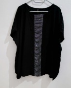 Bluzka czarna świecąca roz.52/54 wymiary opis firmy Taros