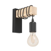 Kinkiet TOWNSHEND LED czarny/drewniany 32917 Eglo