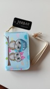 Nowy! Uroczy portfelik niebieski z dwoma sowami