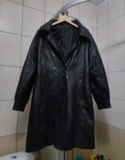 płaszcz skórzany XL  damski kolor czarny fason przed kolano wykonany z kaw