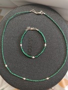 Zestaw naszyjnik i bransoletka malachit 