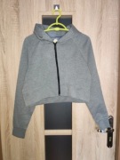 266 Szara krótka rozpinana bluza z kapturem rozmiar S