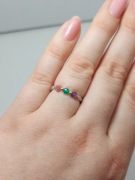 Pierścionek elastyczny kamienie naturalne turmalin