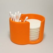 Pomarańczowy organizer na patyczki i waciki kosmetyczne