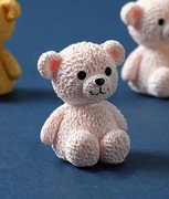 Figurka biały Miś 4 cm ozdoba na tort urodzinowy 