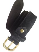 Pasek DAMSKI SKÓRZANY ZAMSZOWY VERA PELLE CZARNY 100 CM