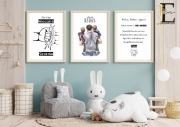 plakat A4 zestaw 3 szt. tata, syn, mama, córka, urodziny, prezent, życzenia