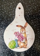 Dekoracyjna deska wielkanocny zajączek i kot decoupage 