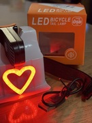 Lampka rowerowa LED serce akumulator