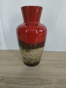 Wazon ceramiczny Mid Century Modern – czerwony, vintage PRL