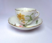 Porcelana filiżanka do espresso Miśnia Meissen narcyz i róża