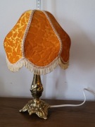 Stara lampa z mosiądzu z abażurem, vintage