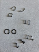 Zestaw tytanowych kolczyków do piercingu ARIF: labret, ring, podkowa, banan