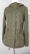 Długa kurtka parka z kapturem khaki Only XS S
