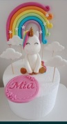 Zestaw na tort jednorożec tęcza imię i chmurki