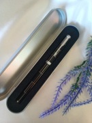 Zestaw Prezentowy - Czarne pióro srebrna krata - Stonego