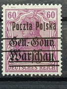 Fi 16Id*  Błąd B3  : obniżone "L" GG Warschau 1918 r. Gw. i opis Berbeka