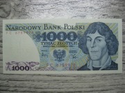 BANKNOT PRL 1000 ZŁOTYCH 1982 ROK SERIA FC MIKOŁAJ KOPERNIK UNC