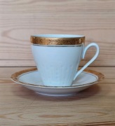 Mała filiżanka biała porcelana złocenia Freiberger Porzellan vintage