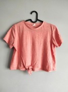Różowa bluzka tshirt dziewczęca na krótki rękaw Zara kids