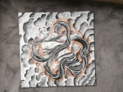 Obraz "Bound by Storms" 50x50 – Abstrakcja, Dark Art