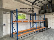 Regał magazynowy paletowy wytrzymały STOW H250cm G110cm trawers 360cm