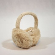 Składane, Kremowe, Pluszowe Nauszniki Lekkie i Przenośne