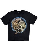 Czarna koszulka retro vintage nadruk fullprint hip hop rap 00s opium 90s