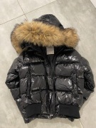 Kurtka damska puchowa zimowa Moncler z kapturem futro kaczy puch S M L