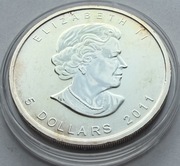 5 dolarów Kanada 1 uncja srebro 999.9 2011