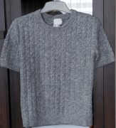 H&M__Szary sweterek warkoczowy splot wełna kr.rękaw__M NIETRAFIONY PREZENT