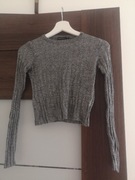 Szarw bluzka z długim rękawem Bershka rozmiar XS 