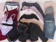 Paka ubrań damskich S 36 zestaw 13 szt. + torba jeansy H&M Topshop