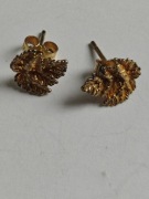 Srebrne kolczyki listki srebro złocone 925