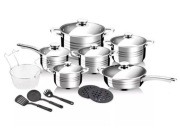Garnki, zestaw naczyń kuchennych Swiss Pro plus 18 elementów 