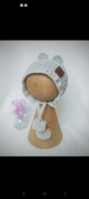 Czapeczka dla noworodka 0-3 mies Handmade