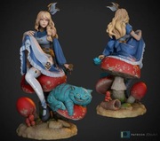 Figurka druk 3D żywica 12K " Alice in Wonderland - F1264 " - 120 mm