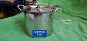 Garnek stalowy z pokrywką 3,5 L