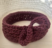 Koszyk z bawełnianego sznurka, burgundowy, handmade