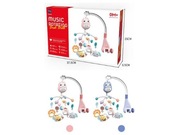 Karuzela na Baterie do Łóżeczka | Pozytywka Sowa i Zabawki – Róż/Niebieski