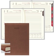 Kalendarz książkowy lux 2026 A5 brązowy dzienny 