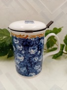 Roy Kirkham Rose Chintz kubek porcelanowy z zaparzaczem 