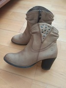 Botki Tamaris r. 39 skóra naturalna