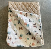 Komplet kocyk i poduszka bawełna i velvet handmade