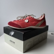 Koralowe skórzane buty damskie półbuty GEOX Respira D VEGA A D3209A 24cm 36