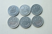 5 # Zestaw 20 gr groszy 1949,1967,1972-1 978   od 1 zł