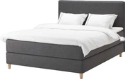 IKEA DUNVIK łóżko kontynentalne 140x200 + materac HIDRASUND + pokrycie